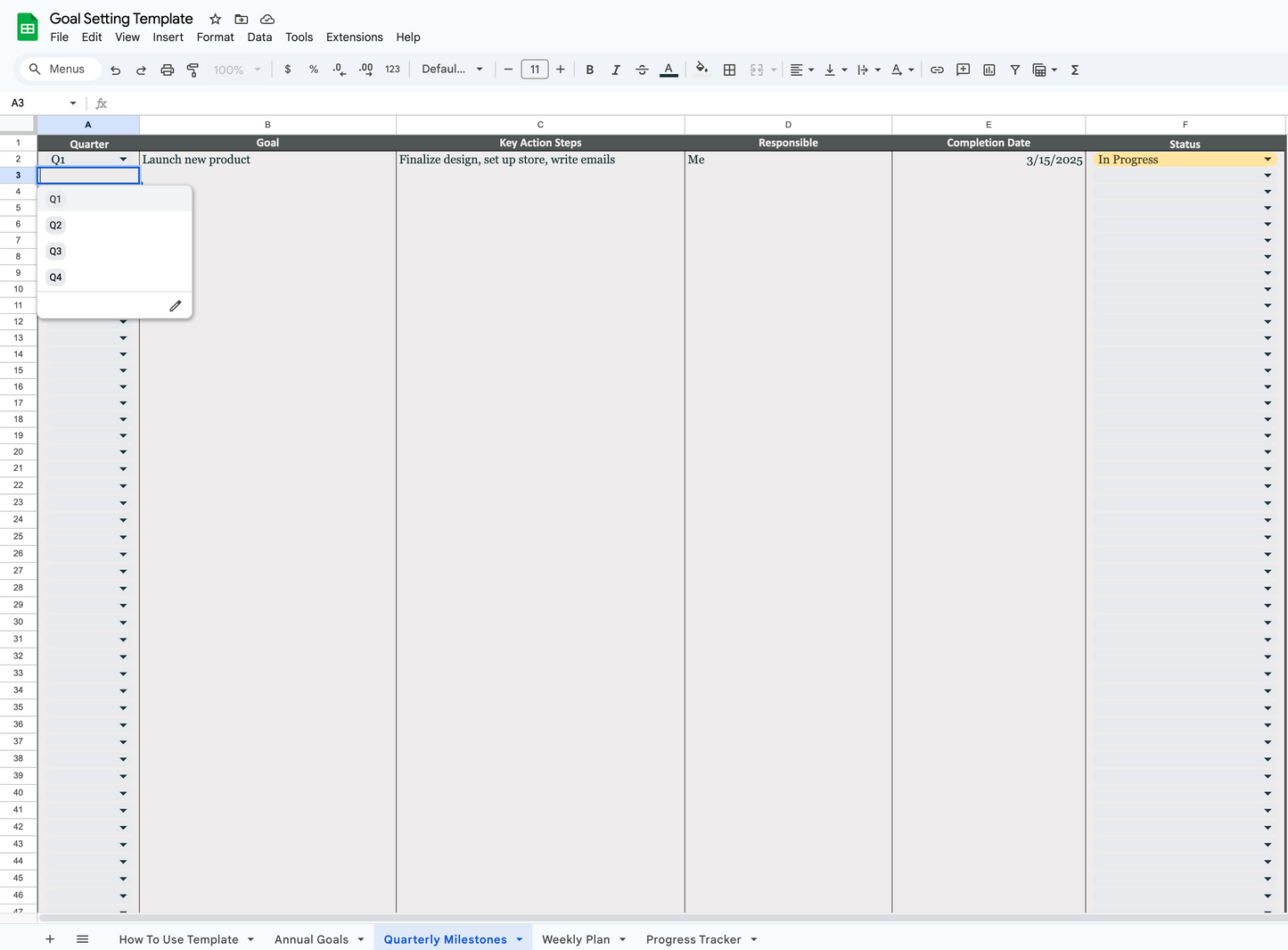 Goal Setting Template
